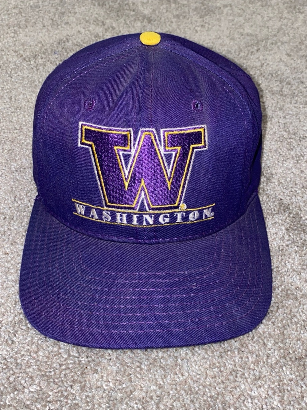 Vintage University Of Washington 90s Vintage Snapback Hat Purple The Game USA